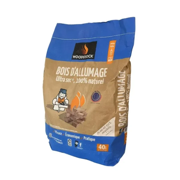Bois d'allumage WOODSTOCK, sac 40 litres, L10-EV