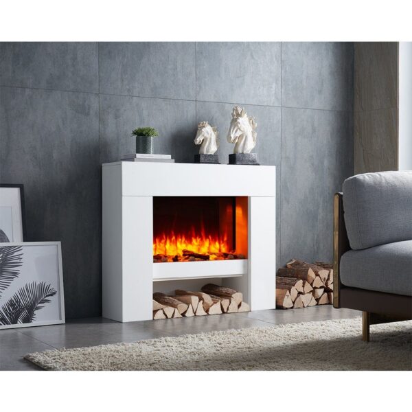 Cheminée Électrique, Naran – Cheminée Autoportante Avec Chauffage, Éclairage LED, Effet Flamme 3D Et Télécommande-EV