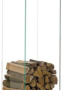 CLP Porte-bûches en Verre Dacio I Étagère Porte-Bois De Cheminée en Verre Clair I-EV