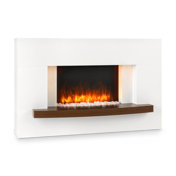 Cheminée électrique Klarstein 1000/2000W télécommande InstaFire – blanc-EV